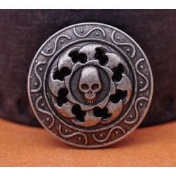 Czaszka, skull ozdoba na nit stare srebro 30mm (id: 823)