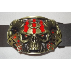 Kości karty błazen stańczyk skull klamra brązowa (id: 2605)