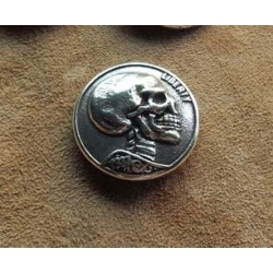 Czaszka skull concho z mosiądzu stare srebro na śrubkę (id: 2333)