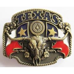 Texas longhorn flagi USA klamra brązowa (id: 3200)