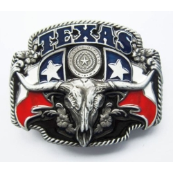 Texas longhorn flagi USA klamra do paska czarne tło (id: 3199)