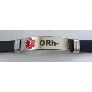 0 Rh- bransoletka ze stali chirurgicznej 316L z kauczukiem (id: 669)