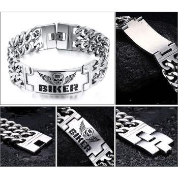 BIKER bransoletka ze stali jubilerskiej 316L dł. 22,5cm (id: 18)