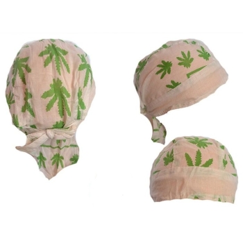 Gandzia zielona czapeczka du-rag, bandama biała (id: 4)