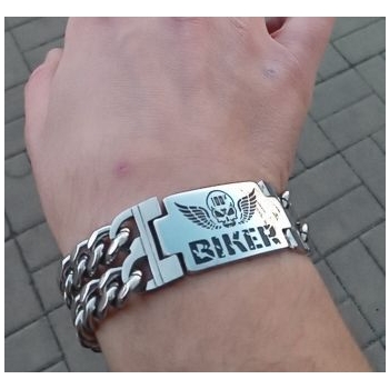 BIKER bransoletka ze stali jubilerskiej 316L dł. 22,5cm (id: 18)