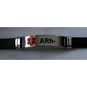 A Rh- bransoletka ze stali chirurgicznej 316L z kauczukiem (id: 672)