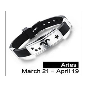 Baran Aries bransoletka ze stali chirurgicznej 316L z kauczukiem (id: 380)