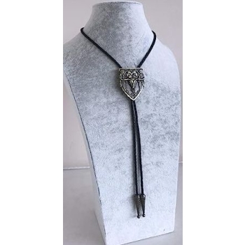Bawole Rogi Longhorn bolo czarne tło krawat western motyw indiański (id: 295)