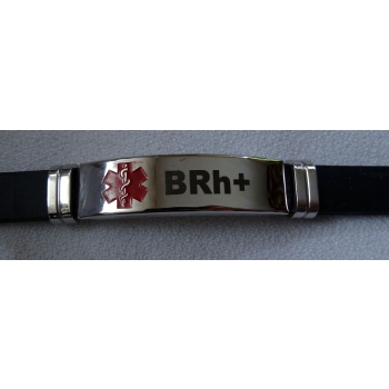BRh+ bransoletka ze stali chirurgicznej 316L z kauczukiem (id: 674)