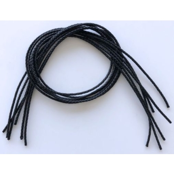 Plecionka z czarnej skóry naturalnej 3,7-3,9mm dlgość 1m (id: 1351)
