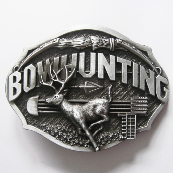 Bowhunting polowanie jeleń klamra stare srebro (id: 2687)