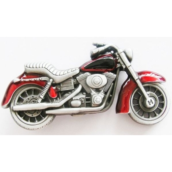 Motocykl motor z ruchomym przednim kołem klamra 3D czerwono czarny (id. 2867)