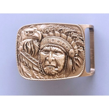 Stary indianin wódz klamra do paska z mosiądzu (id: 2280)