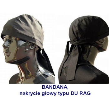 Cienka czarna czapeczka Doo rag, du rag, bandama (id: 15)