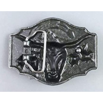 Bawół Longhorn lasso rodeo klamra western stare srebro (id: 2425)