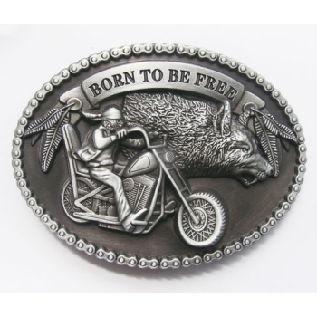 Born To Be Free chopper z wilkiem klamra stare srebro (id: 147)