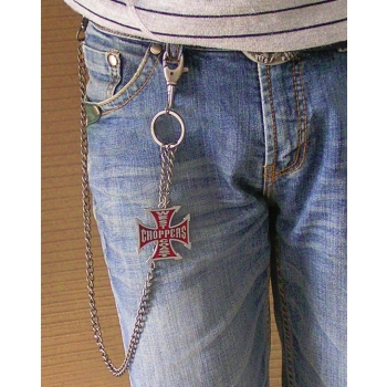 ŁAŃCUCH z krzyżem CHOPPERS stare srebro (id: 36)