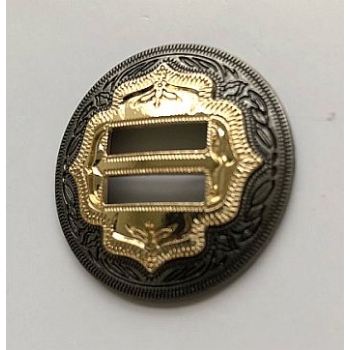 CONCHO OKRĄGŁE 32mm stare srebro ze złotymi dodatkami guzik (id: 3060)