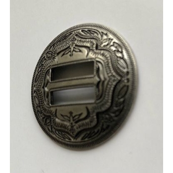 CONCHO OKRĄGŁE 32mm stare srebro guzik (id: 3061)