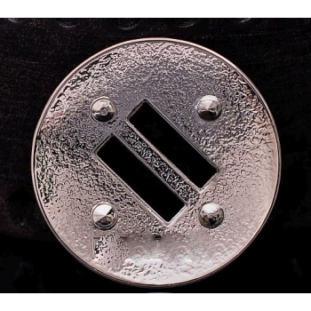 CONCHO OKRĄGŁE 32mm nikiel połysk guzik (id: 3059)