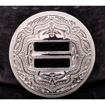CONCHO OKRĄGŁE 32mm nikiel połysk guzik (id: 3059)