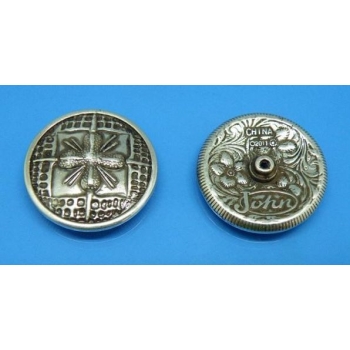 Ozdoba concho z wzorkiem 30mm na śrubkę stare srebro (id: 2190)