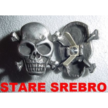 Czaszka skull na wąsy stare srebro (id: 1404)