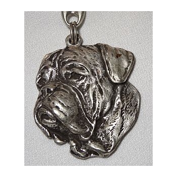 Dog de bordeaux pies brelok zawieszka wisiorek stare srebro (id: 2256)