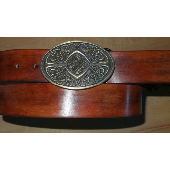 Pas ze skóry naturalnej malowany ręcznie vintage brąz (id: 628)