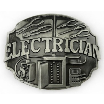 Elektryk duża klamra do paska stare srebro (id: 1967)