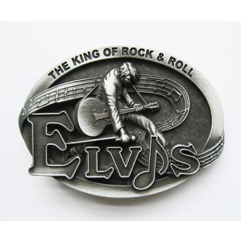 Elvis King of Rock'roll klamra muzyczna do paska stare srebro (id: 2988)