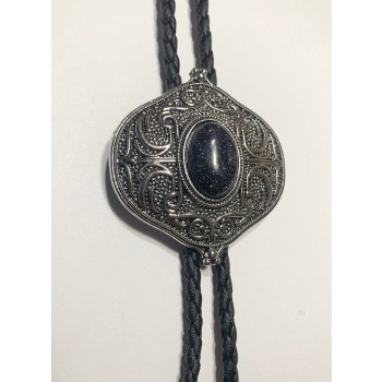Blue Sunstone piaskowiec niebieski w ozdobnej oprawie plecionka skóra ekologiczna (id: 1529)