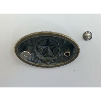 Gwiazda z ornamentem concho owalne brązowe 45mm na śrubki (id: 3133)