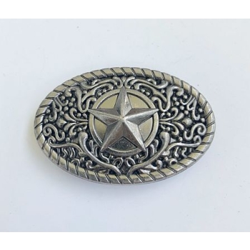 Gwiazda z ornamentem concho owalne stare srebro 45mm na śrubki (id: 3244)