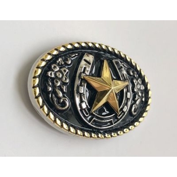 Owal z gwiazdą i podkową na śrubki 45mm x 30mm (id: 3063)