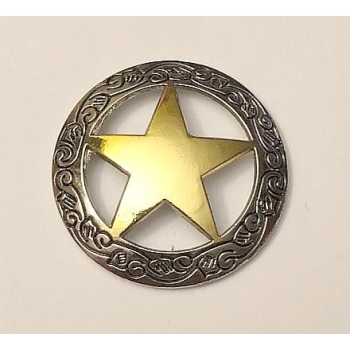 Concho ZŁOTA GWIAZDA z wzorkiem 38mm na śrubkę (id: 1383)