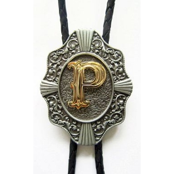 P inicjał złota litera bolo krawat western country (id: 474)