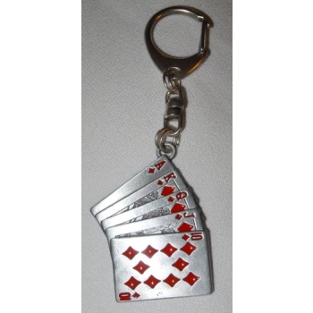 Karty poker czerwony brelok do kluczy zawieszka (id: 2317)