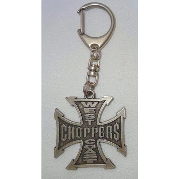 Brelok do kluczy metalowy zawieszka krzyż WCC Choppers stare srebro (id: 409)