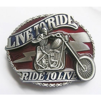 Live To Ride .. klamra stare srebro kolory (id: 1599)