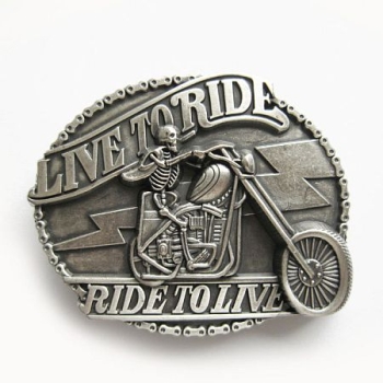 Live to ride... klamra platerowana srebrem (id: 1251)