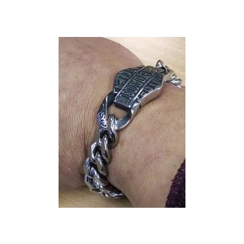 Motocyklowa bransoletka ze stali 316L obwód 22cm biker skull (id: 71)