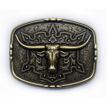 Byk Longhorn klamra srebrno brązowa (id: 1695)