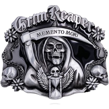 Grim Reaper Memento Mori skull śmierć klamra czarna (id: 2545)