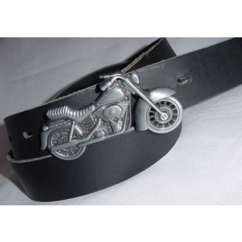 Motocykl motor z ruchomym przednim kołem klamra 3D stare srebro (id. 2866)