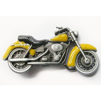 Motocykl motor z ruchomym przednim kołem klamra 3D żółto czarny (id. 2869)