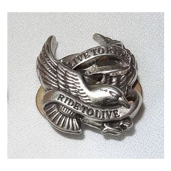 Live to ride.. przypinka na śrubki 3D stare srebro (id: 3026)