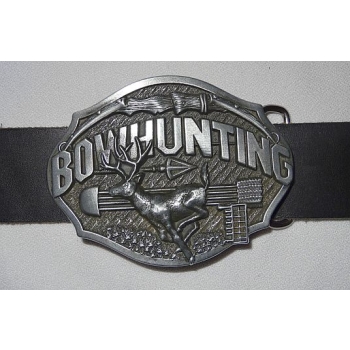 Bowhunting polowanie jeleń klamra stare srebro (id: 2687)