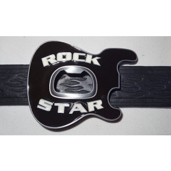 Rock Star gitara czarna klamra do pasa z otwieraczem (id: 368)