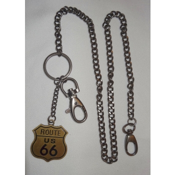 Route 66 zawieszka brązowa z łańcuchem np. do kluczy, portfela itp. (id: 45)